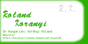 roland koranyi business card