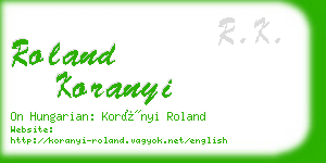 roland koranyi business card